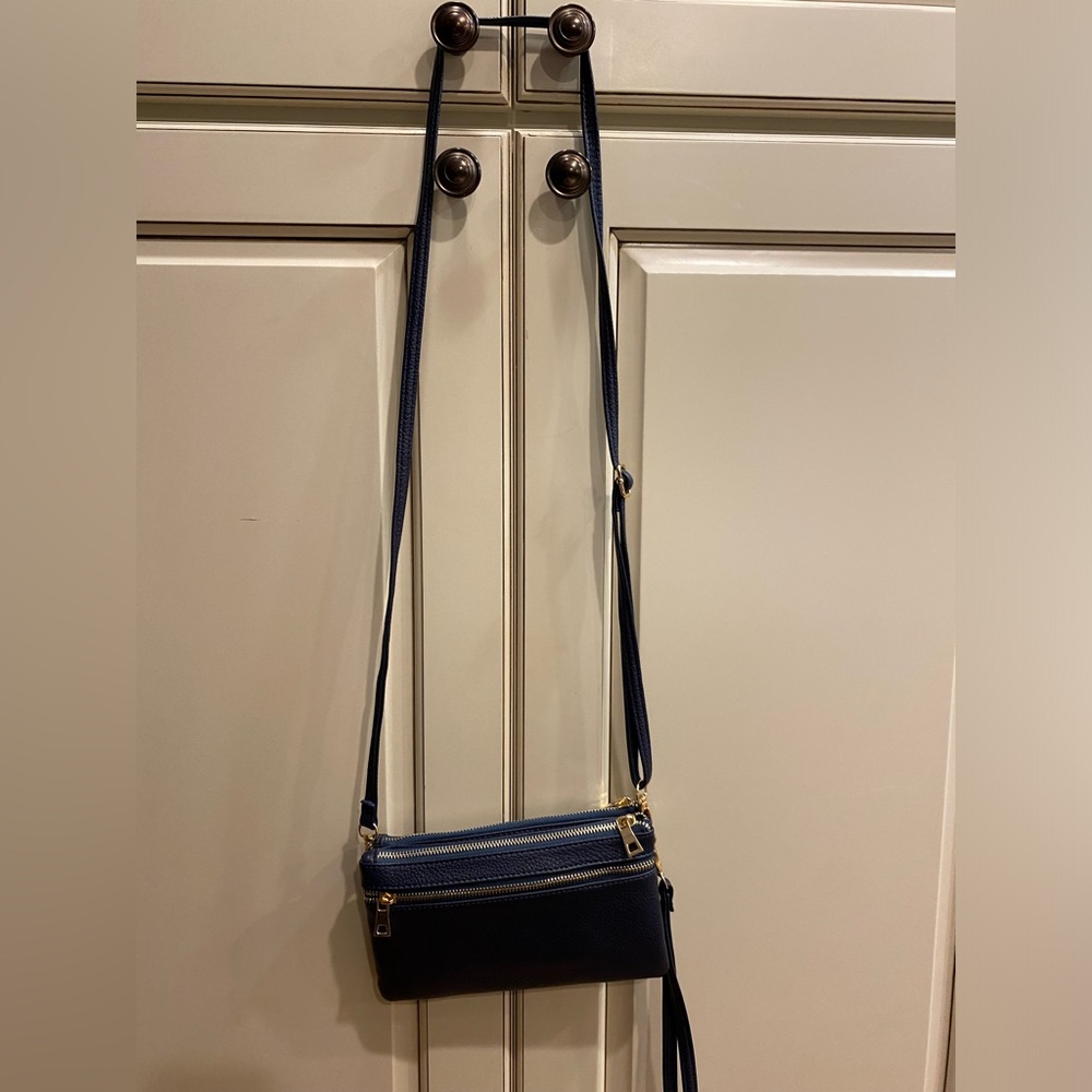 Navy Crossbody / clutch/ wristlet Bag unbranded
